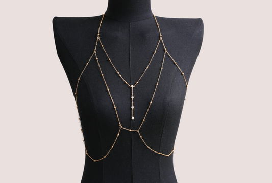 Dazzling Layered Body Chain with Crystals