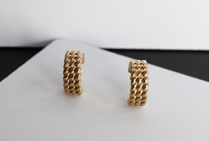 Woven Style C-shaped Hoop Earrings